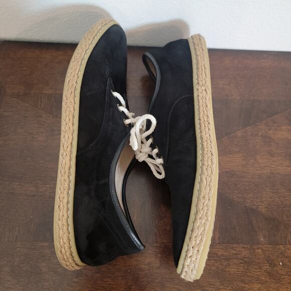 Jenni Kayne Black Suede Espadrille Sneaker Trainer EU 39 US 9 Made in Italy Lace - Picture 6 of 11